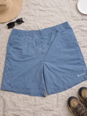 Columbia PFG Performance Fishing Gear Shorts Men’s XL Blue Omni Shade Lined